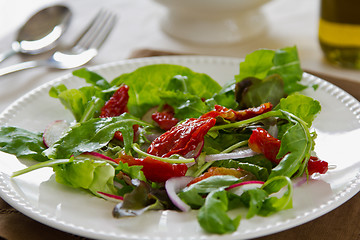 Image showing Sun dried tomato with rocket salad