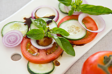 Image showing Tomato and Basil antipasti