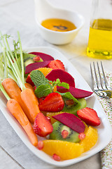 Image showing Orange,beetroot and pomegranate salad