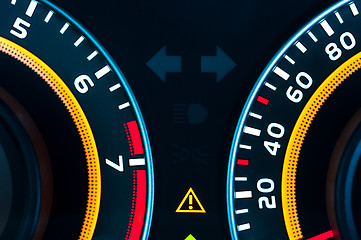 Image showing Car speed meter closeup