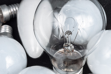 Image showing White lightbulb closeup 