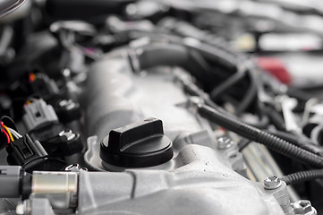 Image showing Closeup photo of a clean motor block