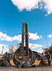 Image showing Statue for the dead firefighters in Chernobyl