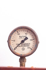 Image showing An old measurement device closeup