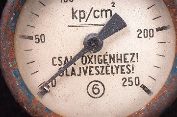 Image showing An old measurement device closeup