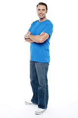 Image showing Handsome guy keeping his arms crossed, casual shot