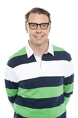 Image showing Smiling caucasian fashion guy wearing glasses