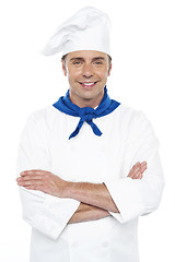 Image showing Closeup portrait of smiling young male chef