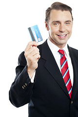 Image showing Business representative showing credit card