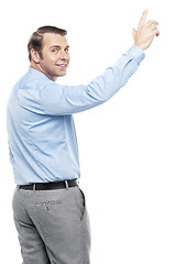 Image showing Business consultant turning back to look at you