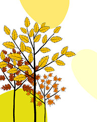 Image showing Autumn greeting doodle card