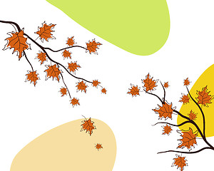 Image showing Autumn greeting doodle card