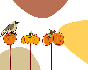 Image showing Autumn greeting doodle card