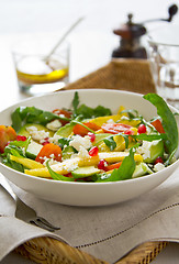 Image showing Avocado with Mango,Pomegranate and Feta salad