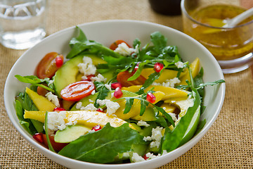 Image showing Avocado with Mango,Pomegranate and Feta salad