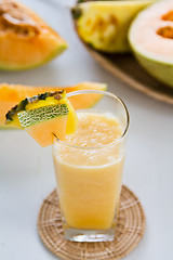 Image showing Cantaloupe smoothie