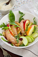 Image showing Apple with Grape fruit and walnut salad