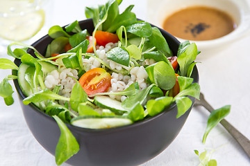 Image showing Pearl barley salad with japanese sesame dressing