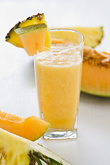Image showing Cantaloupe and Pineapple smoothie