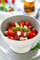 Image showing Cherry tomato with pearl mozzarella salad