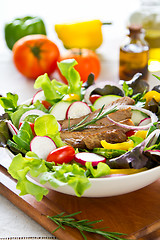 Image showing Grilled beef salad