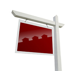 Image showing Real Estate Sign with House Silhouette with Clipping Path