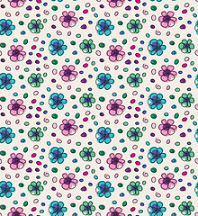 Image showing Funny colorful seamless pattern with flowers