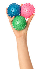 Image showing three colored massage balls