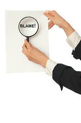 Image showing person is blame