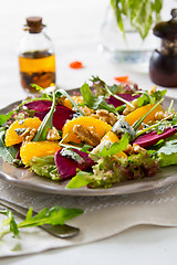 Image showing Orange with Beetroot and rocket salad