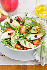 Image showing  Apple with pomegranate and rocket salad