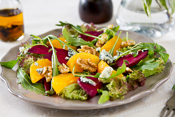 Image showing Orange with Beetroot and rocket salad