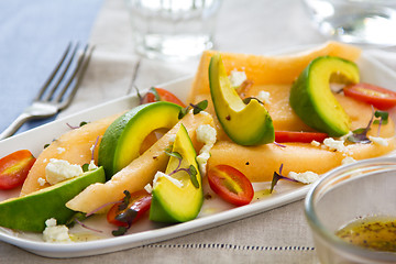 Image showing Avocado with Melon and Feta salad