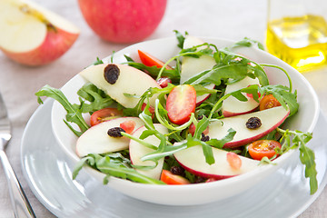 Image showing Apple with pomegranate and rocket salad