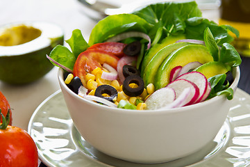 Image showing Avocado with sweet corn salad