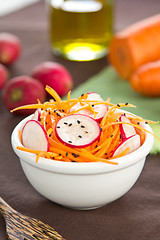 Image showing Grated carrot with radish and sesame salad