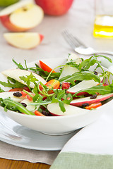 Image showing Apple with pomegranate and rocket salad