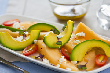 Image showing Avocado with Melon and Feta salad