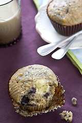 Image showing Blueberry muffin with cream cheese 