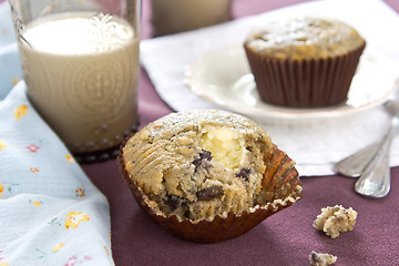 Image showing Blueberry muffin with cream cheese 