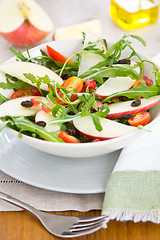 Image showing Apple with pomegranate and rocket salad