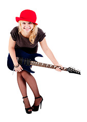 Image showing Attractive girl with guitar