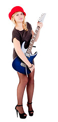 Image showing Attractive girl with guitar