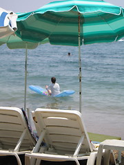 Image showing Rest on the sea beach