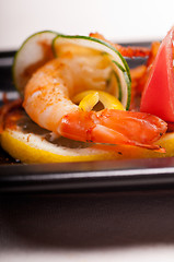 Image showing colorful  prawn shrimps appetizer snack