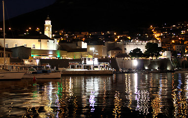 Image showing Dubrovnik in the night, Croatia