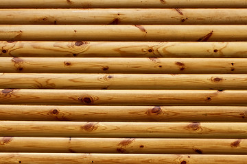 Image showing Parallel polished wooden logs