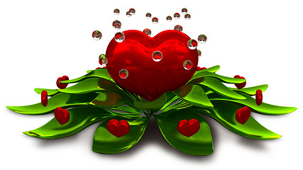 Image showing flower from hearts and leaves