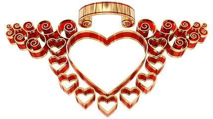 Image showing beautiful twisted frame with hearts and curls