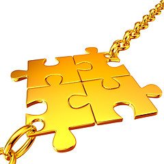 Image showing Gold chains with the collected puzzles